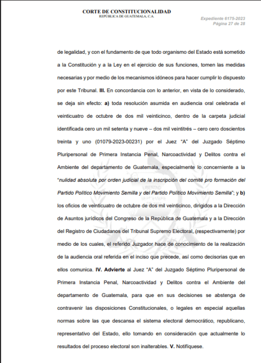 Resolución emitida por la CC. Foto La Hora: Cortesía