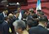 Los jefes de bloque discuten las enmiendas a iniciativa de ley 5692 que busca combatir las maras y pandillas. Foto: La Hora / José Orozco