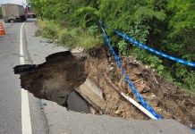 Covial reporta socavamiento en el km 134 de Río Hondo, Zacapa Río Hondo