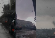 Durante la tarde de este jueves 9 de octubre se registraron fenómenos con fuertes vientos similares a los torbellinos. Fotos La Hora: RRSS