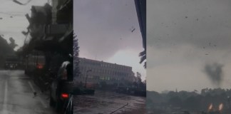 Durante la tarde de este jueves 9 de octubre se registraron fenómenos con fuertes vientos similares a los torbellinos. Fotos La Hora: RRSS