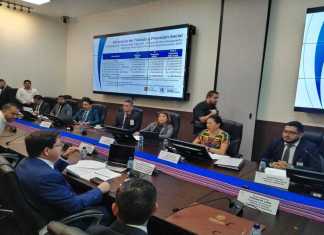 La ministra de Trabajo, Miriam Roquel, explica en la comisión de Finanzas del Congreso su propuesta de presupuesto para 2026. Foto: La Hora