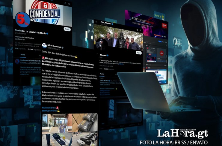 El Ministerio Público (MP) realizó varios allanamientos, pero la información fue compartidas por cuentas vinculadas al Netcenter. Diseño La Hora: Alejandro Ramírez