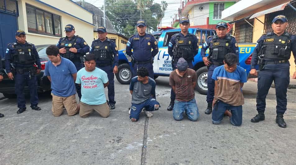 PNC captura a cinco presuntos secuestradores en Retalhuleu