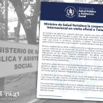 MSPAS busca apoyo financiero y técnico para construcción de Hospital de Cáncer con China Taiwán.