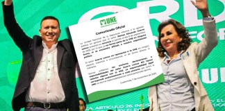 Candidato a vicepresidente junto a Sandra Torres presenta su renuncia de la UNE.