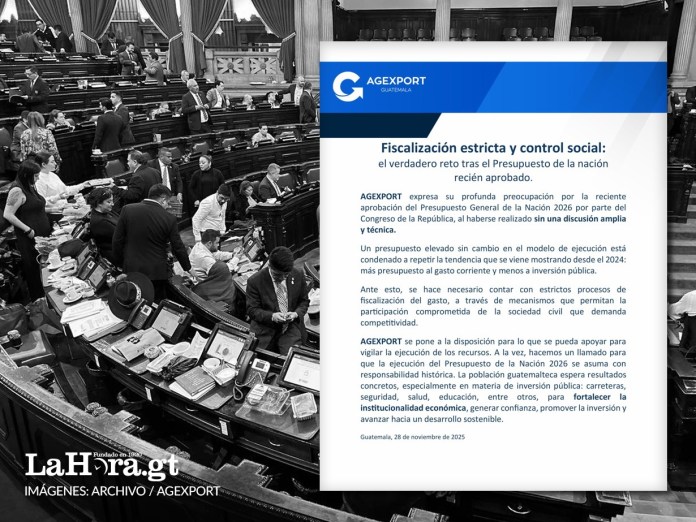 AGEXPORT se pronuncia sobre presupuesto 2026. Arte La Hora: Alejandro Ramírez.