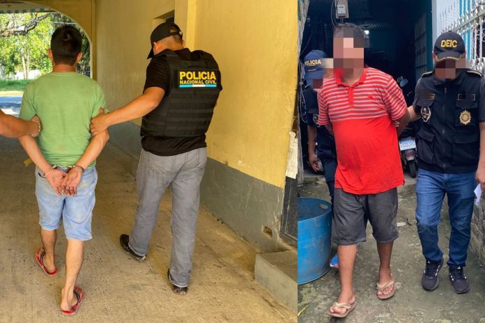 Alias Paco y Naruto-Detenidos Los capturados son los supuestos del responsable de darle muerte a una mujer y a un niño en Puerto Barrios, Izabal. Foto La Hora: PNC