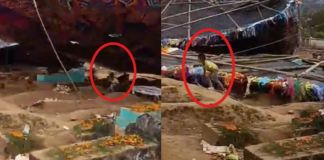 Circula en redes sociales un video que muestra el momento exacto en que un barrilete gigante cae sobre un niño en Santiago. Foto La Hora: captura.