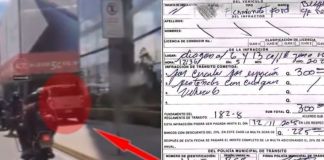 Sanción impuesta a un conductor de un vehículo tipo camioneta. Foto La Hora: captura de pantalla.