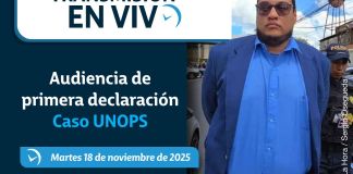 Audiencia de primera declaración caso UNOPS. Foto La Hora