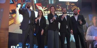 Representantes de Visa y Banco Industrial durante presentación de promoción "Rumbo a la Copa Mundial de la FIFA 2026". Foto: La Hora/ José Orozco.