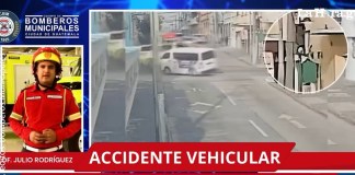 Unidad de Bomberos Municipales es impactada por panel. Foto La Hora: captura de pantalla.