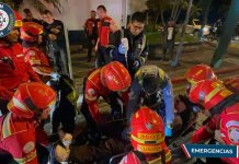 Ataque armado en zona 9 capitalina. Foto La Hora: Bomberos Municipales.