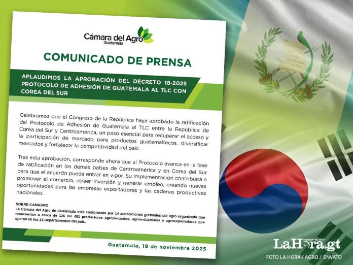 Camagro se pronuncia por aprobación de adhesión de Guatemala al Tratado de Libre Comercio (TLC) entre Corea del Sur y Centroamérica. Foto La Hora Camagro se pronuncia por aprobación de adhesión de Guatemala al Tratado de Libre Comercio (TLC) entre Corea del Sur y Centroamérica. Foto La Hora