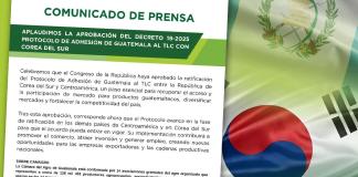 Camagro se pronuncia por aprobación de adhesión de Guatemala al Tratado de Libre Comercio (TLC) entre Corea del Sur y Centroamérica. Foto La Hora