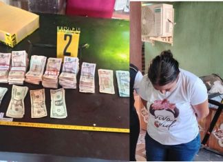 Capturan a mujer con más de Q100 mil en Escuintla; también tenía dólares y pesos mexicanos En el allanamiento en Sipacate, Escuintla, la PNC detuvo a una mujer e incautó Q189 mil, dólares y pesos mexicanos. Foto La Hora: PNC
