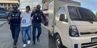 Alias "Zancudo" capturado por presuntamente intentar robar un camión en la zona 3 capitalina. Foto La Hora: PNC