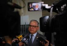 El presidente en funciones del Organismo Judicial, aseguró que no ha habido interés de los magistrados en postularse para ser mandatarios del poder judicial. Foto La Hora: Daniel Ramírez