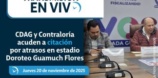 Citación de Bancada VOS a funcionarios de la CDAG y Contraloría General de Cuentas por atrasos en estadio Doroteo Guamuch Flores. Foto La Hora