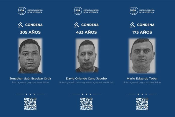 Miembros de banda criminal que se hacián pasar por policías condenados por la Fiscalía General de El Salvador. Foto La Hora: FGR