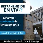Conferencia de prensa Ministerio Público este lunes 17 de noviembre Foto La Hora