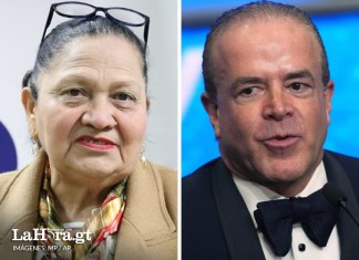 La fiscal general de Guatemala, María Consuelo Porras, y el dueño del Miss Universo acusado de liderar una red de tráfico de drogas y combustible, Raúl Rocha Cantú. Foto La Hora: MP / AP.