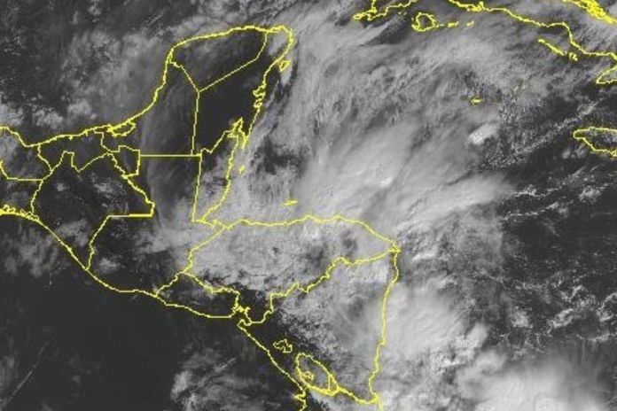 Imagen del frente fío en el territorio nacional. Foto La Hora: Conred