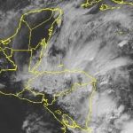 Imagen del frente fío en el territorio nacional. Foto La Hora: Conred