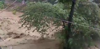 Crecida del río Quebrada Seca a causa de las lluvias. Foto La Hora: Captura de Pantalla