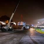 La torre de enfriamiento fue instalada en horas de la mañana de este miércoles. Foto La Hora: DGAC