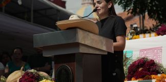 Grecia Quiroz, viuda del alcalde Carlos Manzo asumió como la alcaldesa de Uruapan tras el asesinato de su esposo. Foto La Hora: EFE