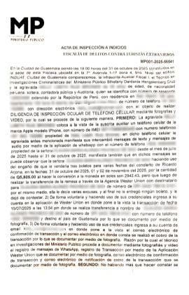Acta de inspección de celular. Foto La Hora: Kelly Ruíz.
