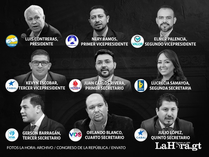 JD Congreso Diputados que integran la Junta Directiva del Congreso 2026-2027. Arte La Hora: Alejandro Ramírez.