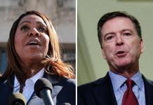 Una jueza federal en Estados Unidos desestimó los casos penales presentados contra el exdirector del FBI, James Comey, y la fiscal general de Nueva York, Letitia James.