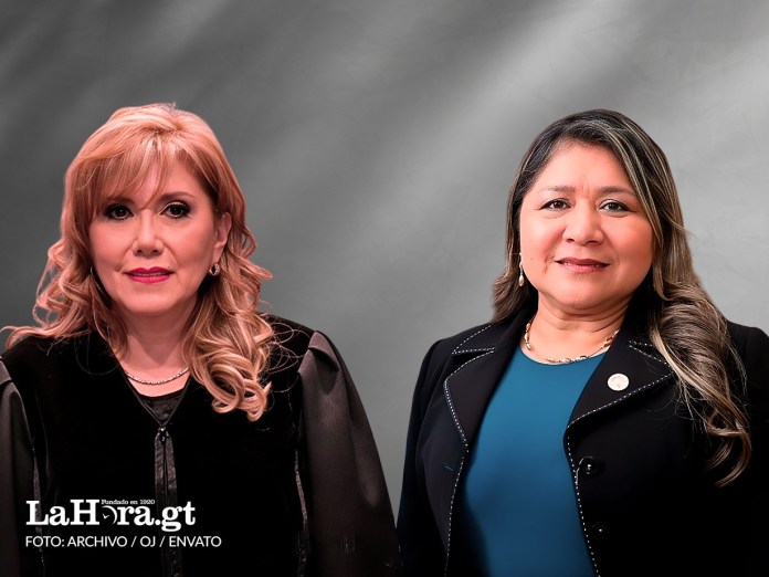 La magistrada CC Dina Ochoa y Jenny Alvarado Teni de la CSJ
