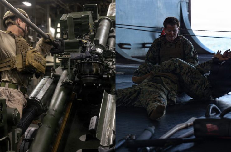 Prácticas del equipo de marines de Estados Unidos desplegado en el Caribe. Foto La Hora: US Marine