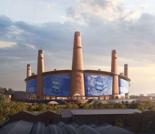 Gráfico del nuevo estadio del Birmingham City. Foto La Hora: Birmingham City FC