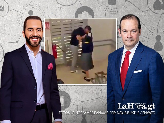 Ministro de Relaciones Exteriores de Panamá, Javier Martínez-Acha y El Salvador, Nayib Bukele. Foto La Hora: Alejandro Ramírez.