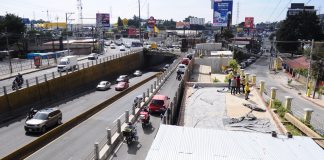 Paso a desnivel en Santa Catarina Pinula. Foto La Hora: Alcalde Sebastián Siero