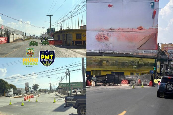 Cierres vehiculares en Villa Nueva y San Miguel Petapa por trabajos en paso a desnivel.