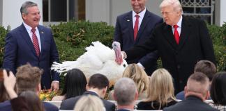 Trump, cumplió este martes con la tradición de indultar a dos pavos que se salvarán de acabar en la cena de Acción de Gracias