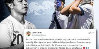 Carlos "El Pescadito" Ruíz envió un mensaje de apoyo a los futbolistas guatemaltecos tras decirle adiós al sueño de clasificar al Mundial 2026.