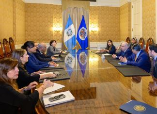 El Ministro de Relaciones Exteriores, Carlos Ramiro Martínez, en la reunión del Consejo Permanente de la OEA, el 30 de octubre, donde denunció que la democracia peligraba por actuaciones judiciales de un juez. Foto La Hora: OEA.