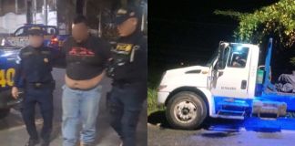 Presunto responsable de robo de camión en Escuintla. Foto La Hora: PNC