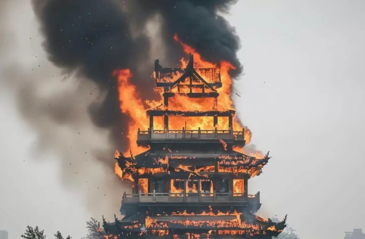 Incendio destruye el milenario Templo Yongqing en Jiangsu El Templo Yongqing sufrió un incendio por la madrugada afectando la estructura y sus piezas históricas.