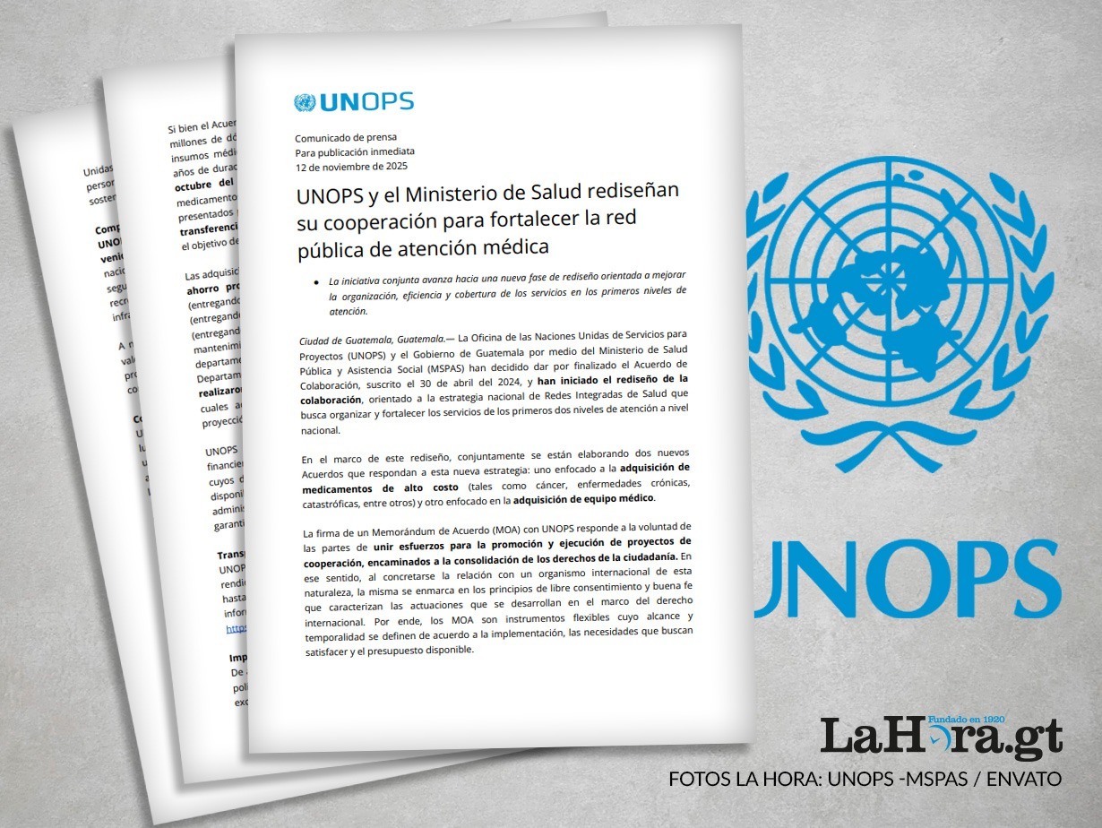UNOPS: se concluye convenio con MSPAS y se inicia rediseño con dos nuevos acuerdos