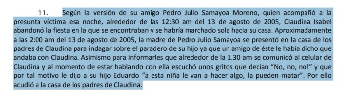 Extracto del informe de la Comisión Interamericana de Derechos Humanos. Foto La Hora: captura.