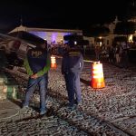 Accidente vehicular en Antigua deja dos personas heridas y una capturada tras prueba de alcoholemia.