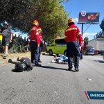 Bomberos Municipales atendieron una emergencia por un accidente de tránsito en la calzada Roosevelt. Foto: Bomberos Municipales